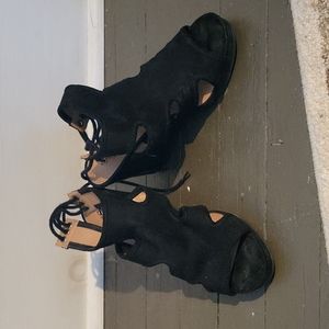 Black, Laced, Wedges